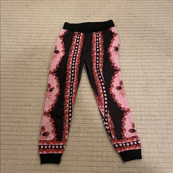 Free People Pants - Free People Pink and Black Patterned Sweater Joggers